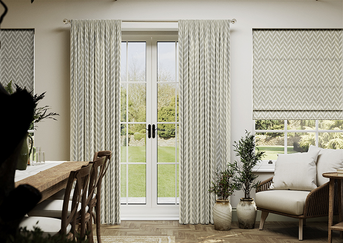 Chevron Stripe, Taupe - Made to Measure Curtains - Image 3